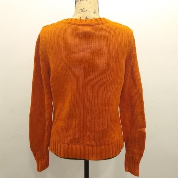 Lands’ End Drifter Chunky Cable Knit Cotton Sweater in Burnt Orange Size S - Picture 8 of 8